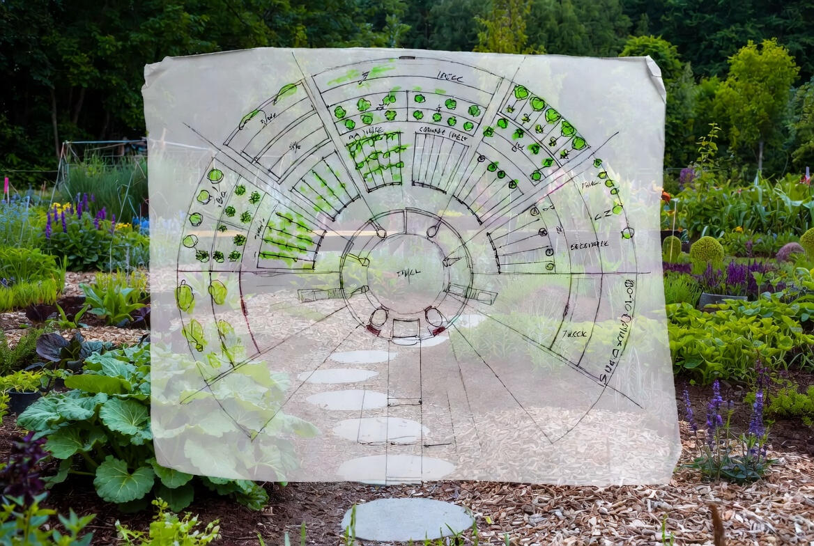 Conceptual work for a permaculture garden